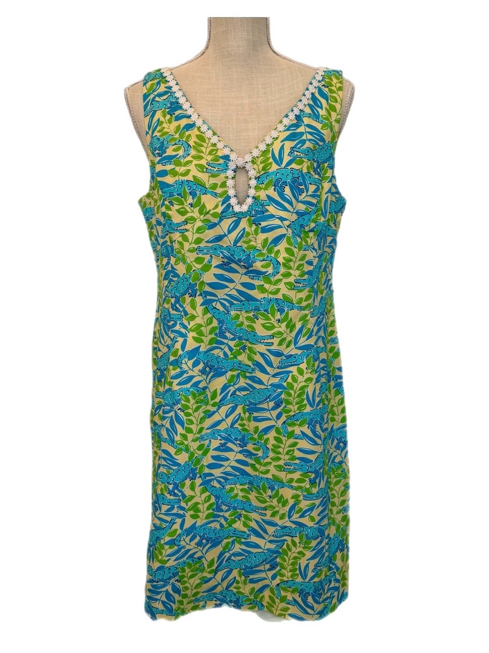 VINTAGE WHITE LABEL LILLY PULITZER MIMOSA EVERGLADES ALLIGATOR DRESS